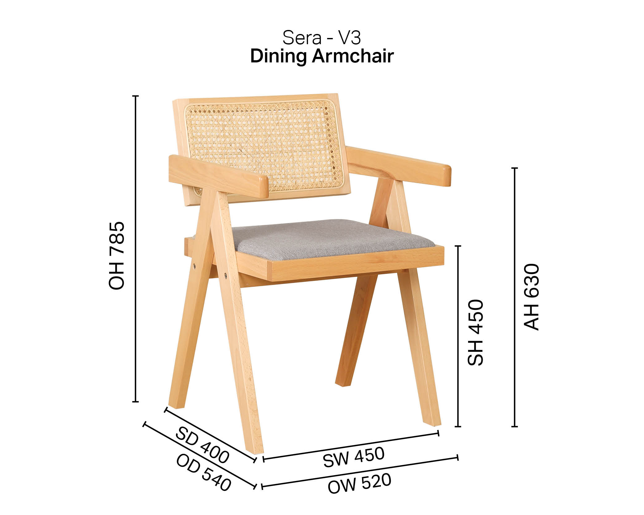 Sera Arm Chair - Rattan